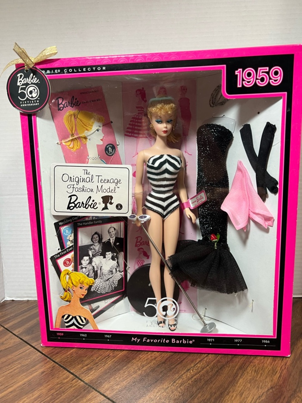 Barbie 1959 50th Anniversary Collector Doll - Black & White Swimsuit